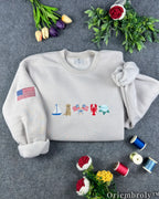 New England Coastal Embroidered Sweatshirt – Vintage Old Money Crewneck