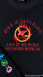 Hunger Games Fire Is Catching Embroidered Sweatshirt