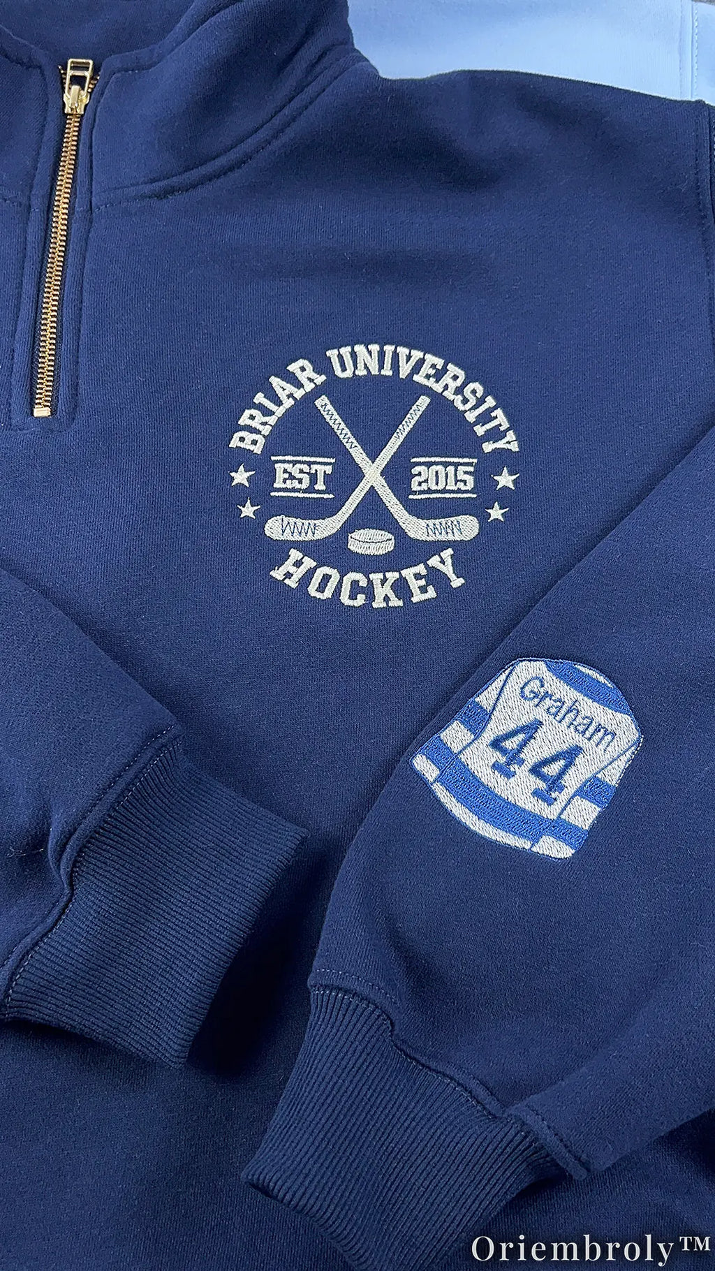 Off Campus Briar Hockey Crewneck Embroidered - Graham Tucker Logan Collection