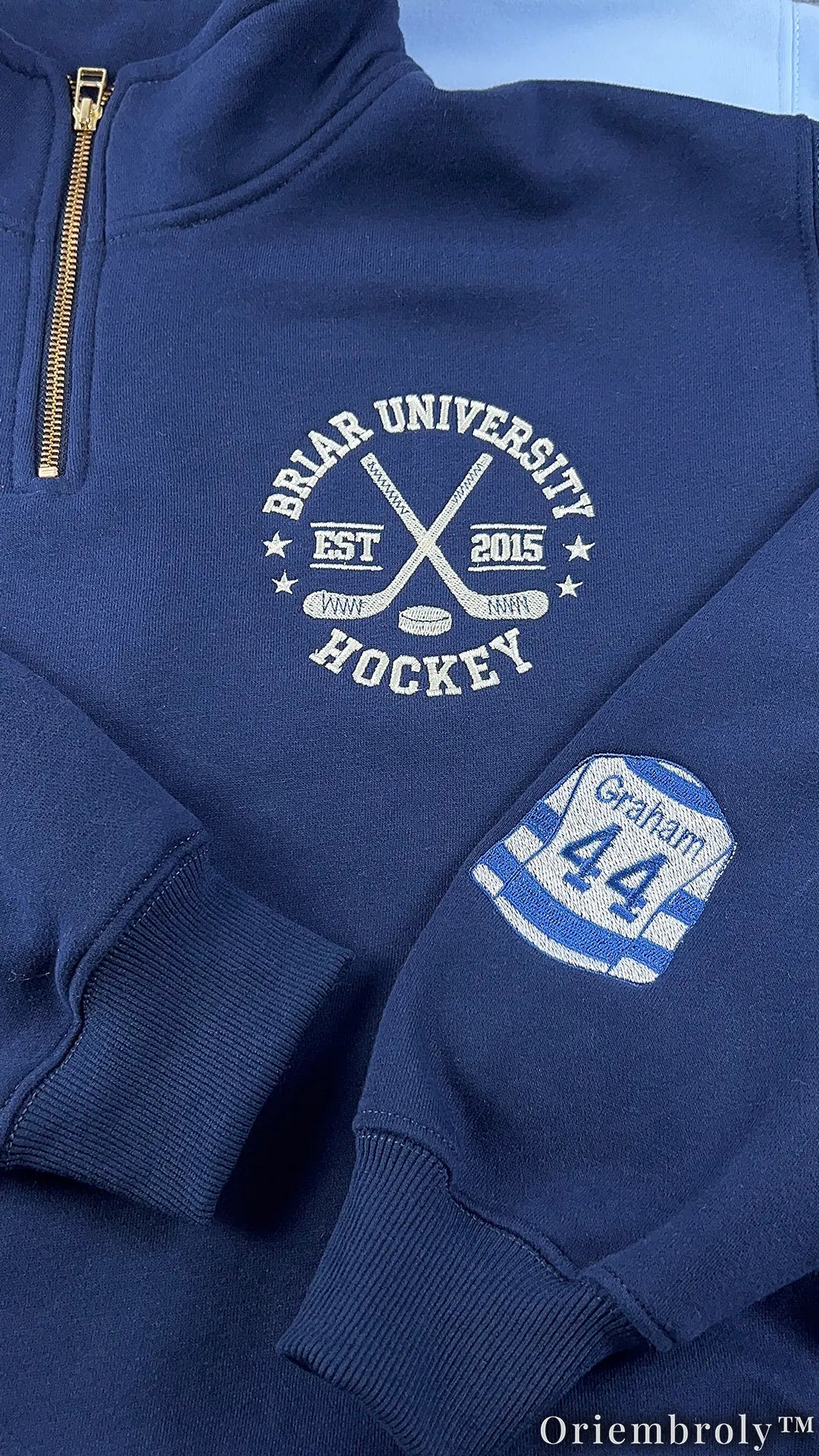 Off Campus Briar Hockey Crewneck Embroidered - Graham Tucker Logan Collection