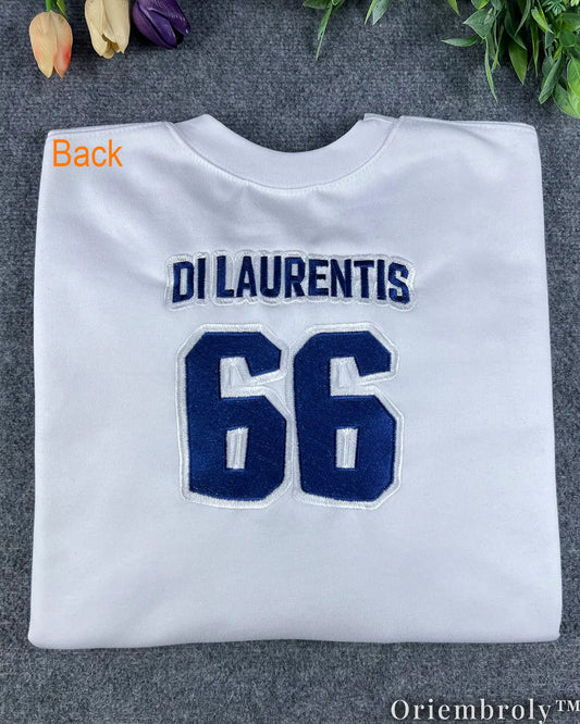 Briar University Hawks Di Laurentis 66 Embroidered Sweatshirt – Hockey Romance Crewneck