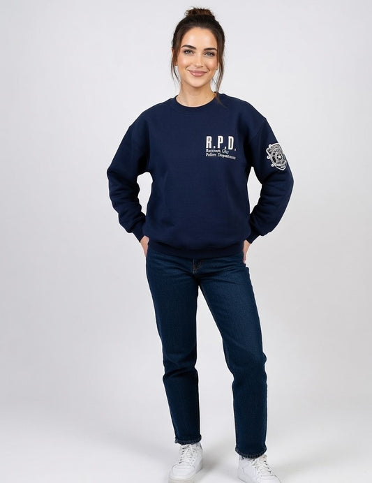 RPD Raccoon City Police Embroidered Sweatshirt – Vintage Gaming Crewneck