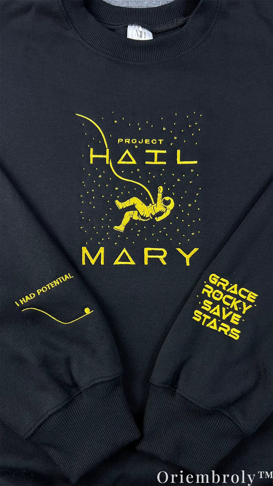 Project Hail Mary Embroidered Sweatshirt – Astronaut Sci-Fi Crewneck Bookish Streetwear
