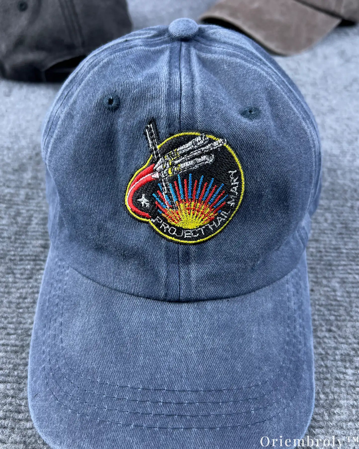 Hail Mary Mission Inspired Embroidered Vintage Washed Dad Hat – Sci-Fi Minimal Statement Cap