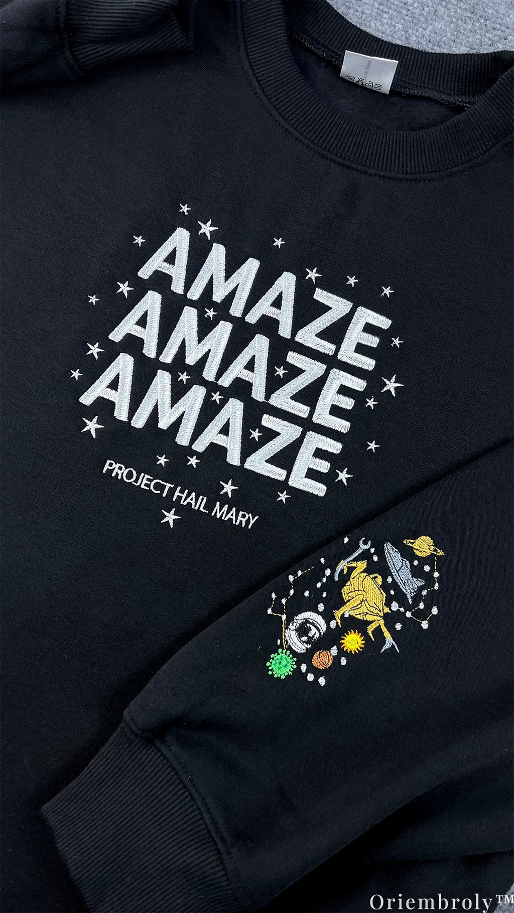 Project Hail Mary Amaze Embroidered Sweatshirt – Rocky Alien Sci-Fi Crewneck