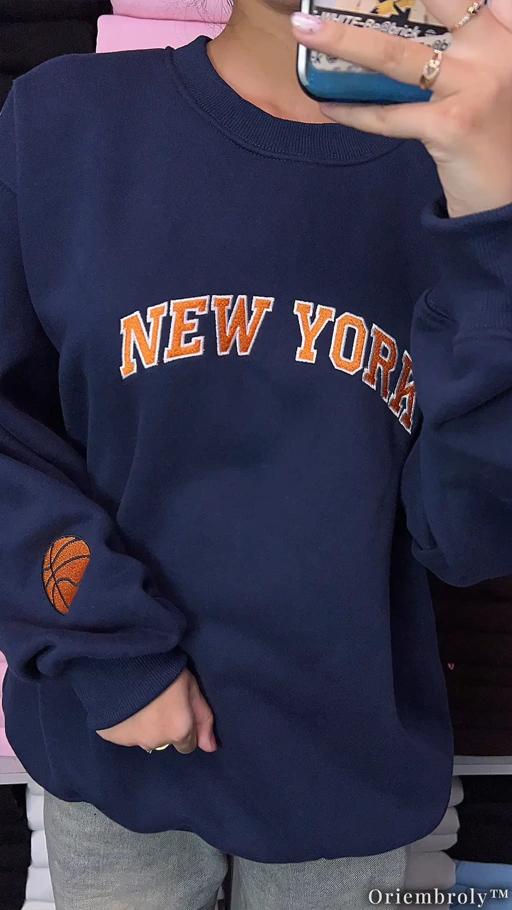 Basketball New York Navy Sweatshirt - Knicks Inspired Merch
