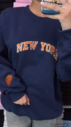 Basketball New York Navy Sweatshirt - Knicks Inspired Merch