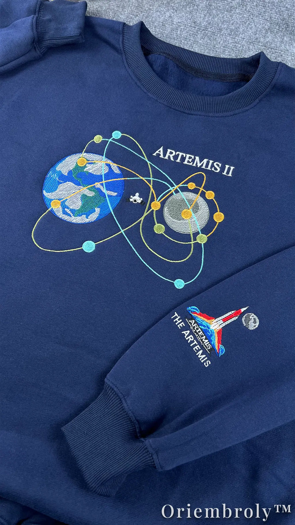 NASA Artemis II Embroidered Sweatshirt – Vintage Space Mission Crewneck