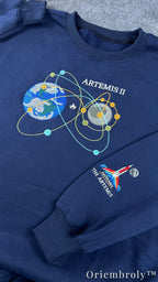 NASA Artemis II Embroidered Sweatshirt – Vintage Space Mission Crewneck