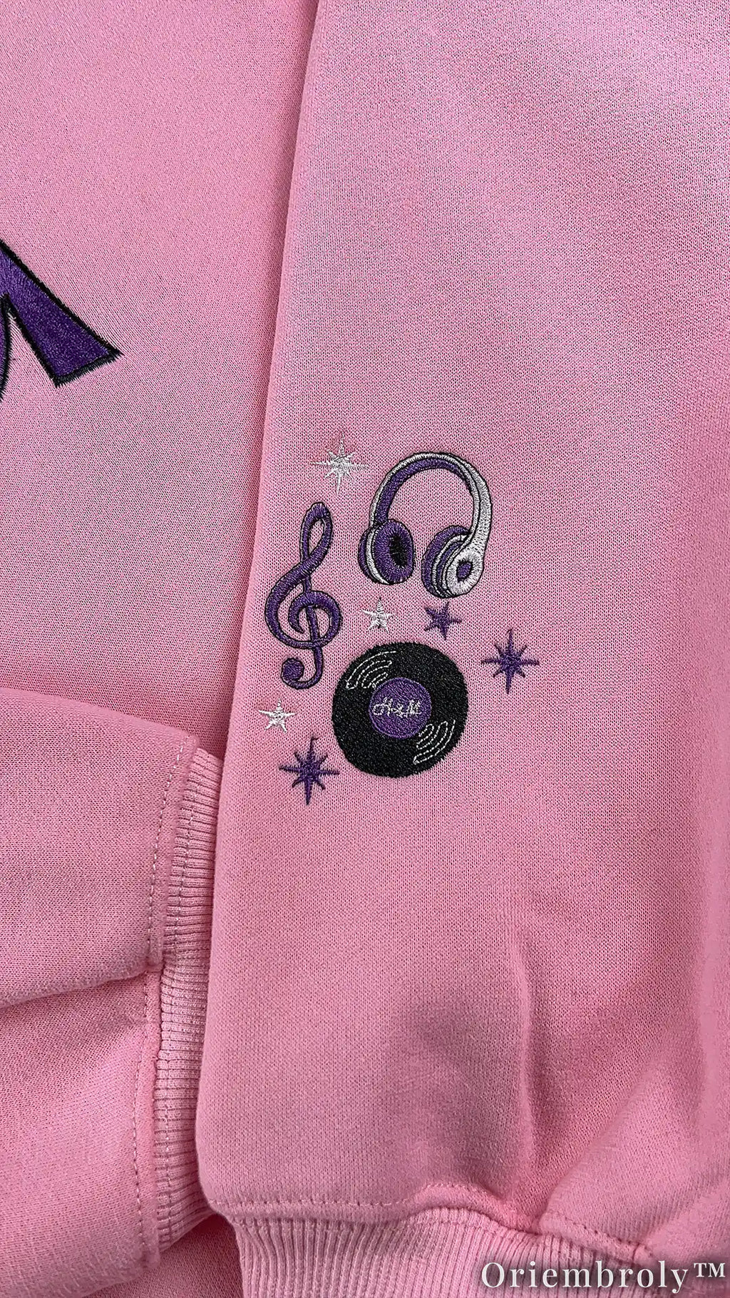 HM Purple Varsity Crewneck - Guitar & Music Notes Patch