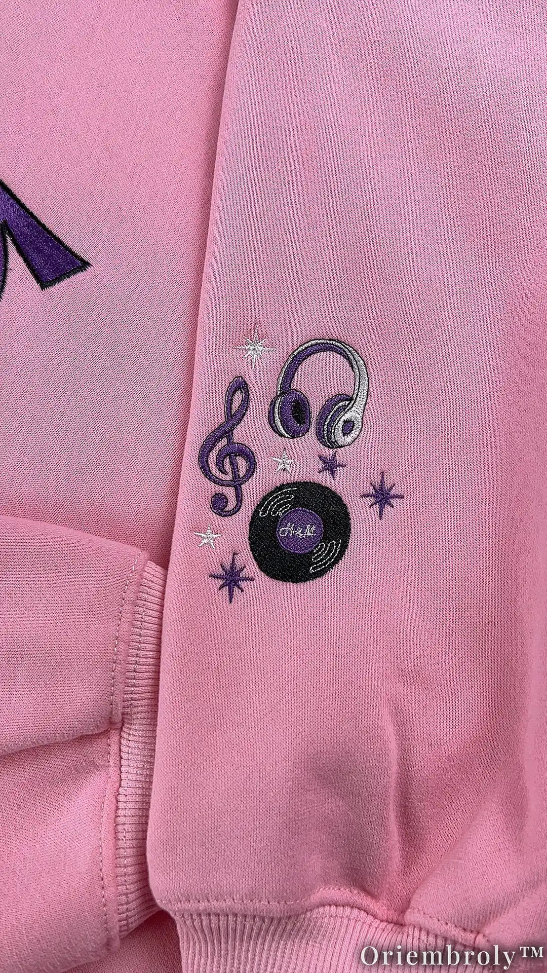 HM Purple Varsity Crewneck - Guitar & Music Notes Patch