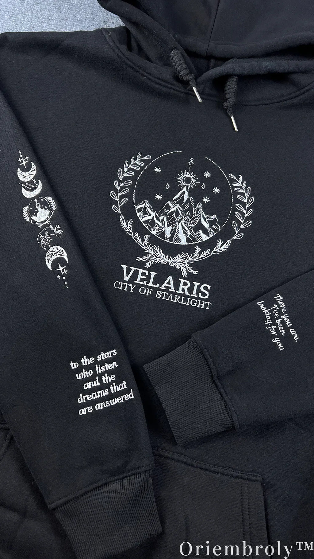 Velaris City of Starlight Embroidered Hoodie – ACOTAR Night Court Bookish Sweatshirt
