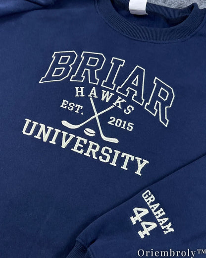 Briar University Embroidered Sweatshirt – Off Campus Hockey Romance Crewneck