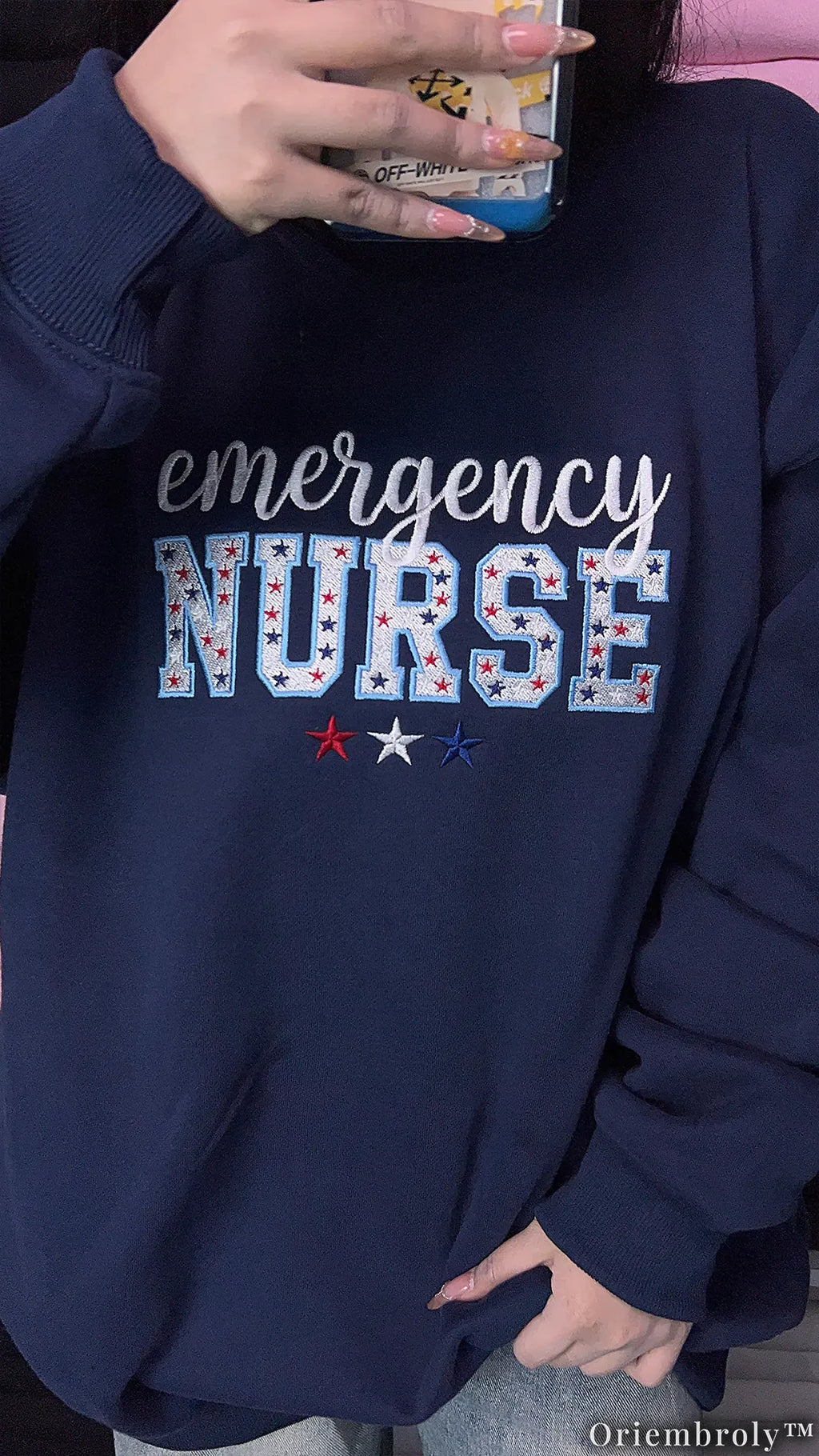 Proud Emergency Nurse Sweatshirt - Handwritten Lettering