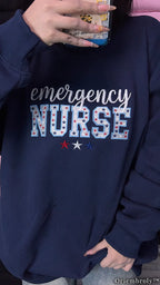 Proud Emergency Nurse Sweatshirt - Handwritten Lettering
