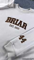 Embroidered Collegiate Varsity Sweatshirt | University Inspired Fleece Crewneck