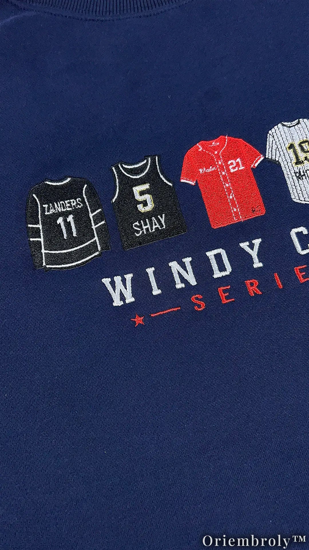 City Series Oversized Sweater - Numbered Athlete Embroidery