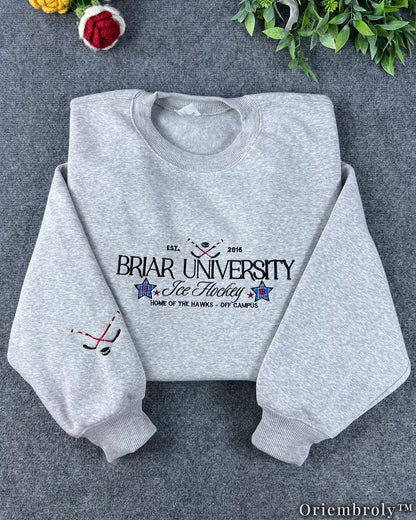 Briar University Hockey Embroidered Sweatshirt – Off Campus Romance Crewneck