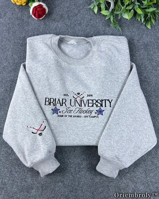 Briar University Hockey Embroidered Sweatshirt – Off Campus Romance Crewneck
