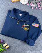 Project Hail Mary Embroidered Quarter Zip – NASA Style Mission Patch Sci-Fi Pullover