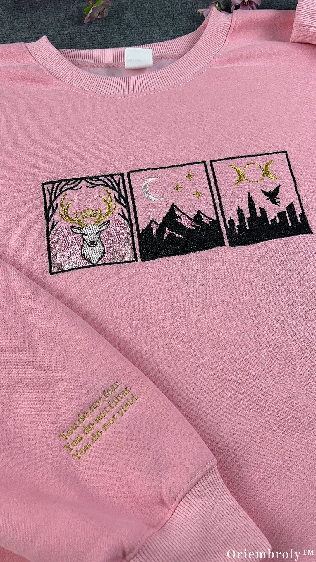 Stag Mountain Celestial Triptych Embroidered Sweatshirt