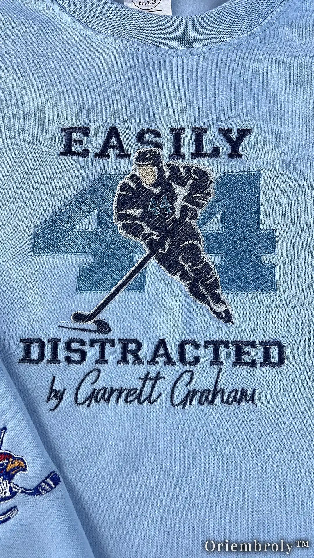 Easily Distracted by Hockey Romance Embroidered Sweatshirt – Off Campus Bookish Crewneck