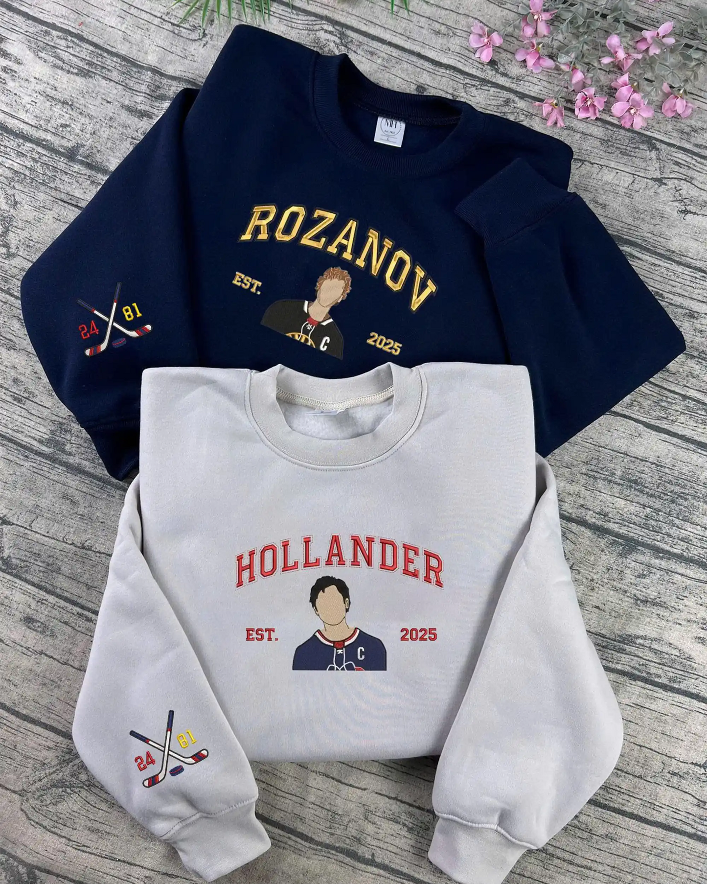 Rozanov & Hollander Hockey Embroidered Sweatshirt – Varsity Bookish Crewneck