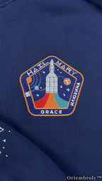 Space Mission Reader Embroidered Sweatshirt | Sci-Fi Book Lover Fleece Crewneck