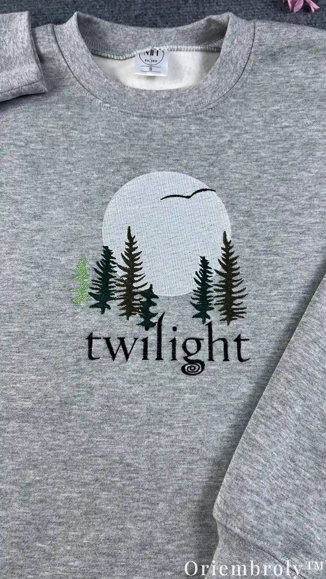 Twilight Forks Washington Embroidered Sweatshirt – Vintage Forest Moon Crewneck