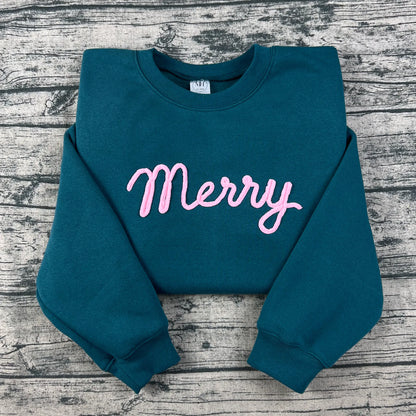 Merry Chenille Embroidered Sweatshirt