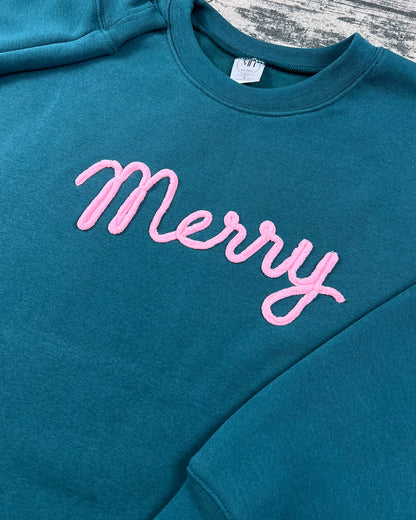 Merry Chenille Embroidered Sweatshirt
