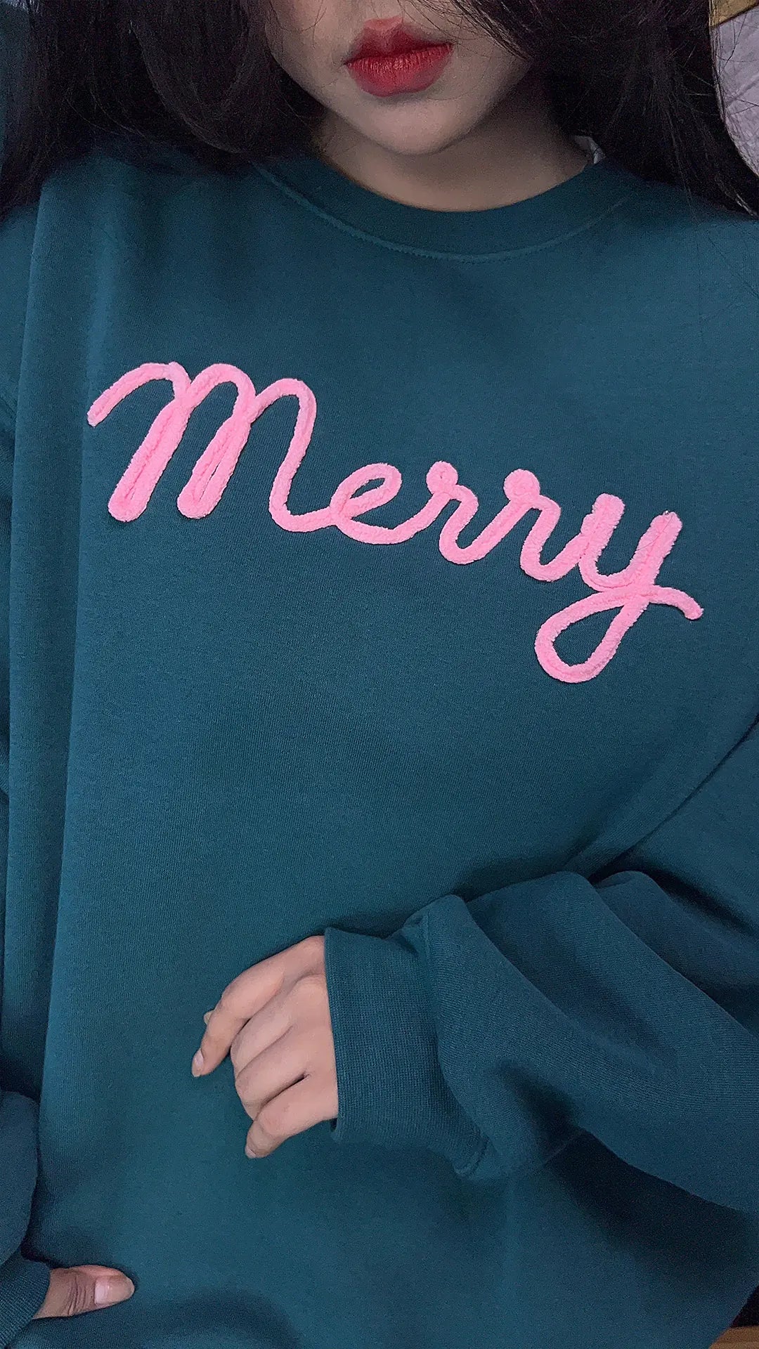 Merry Chenille Embroidered Sweatshirt