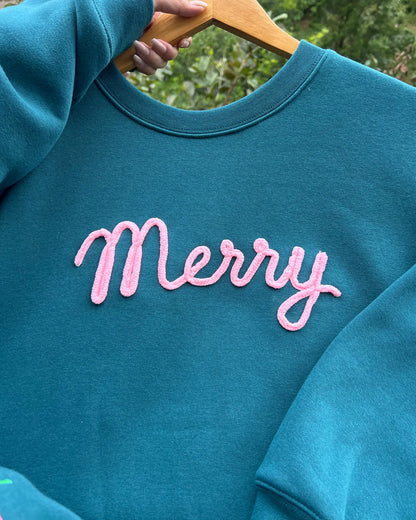 Merry Chenille Embroidered Sweatshirt