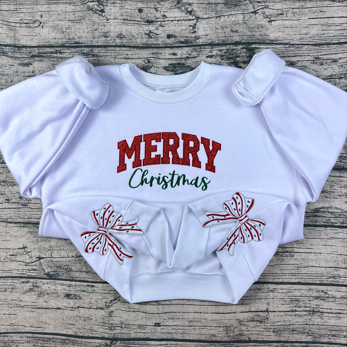 Merry Christmas Side Bow Sweatshirt