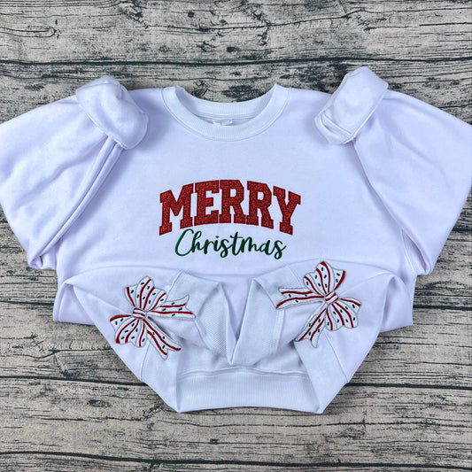 Merry Christmas Side Bow Sweatshirt