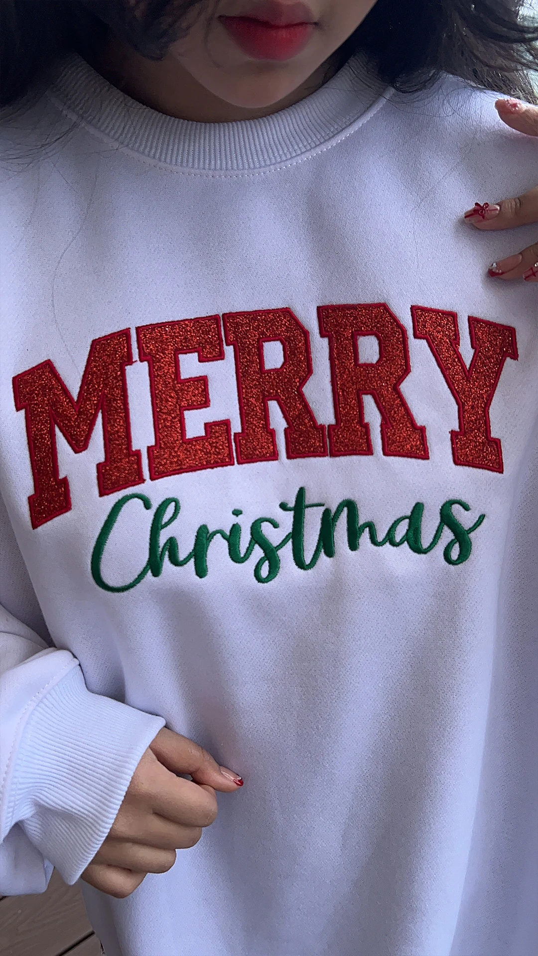 Merry Christmas Side Bow Sweatshirt