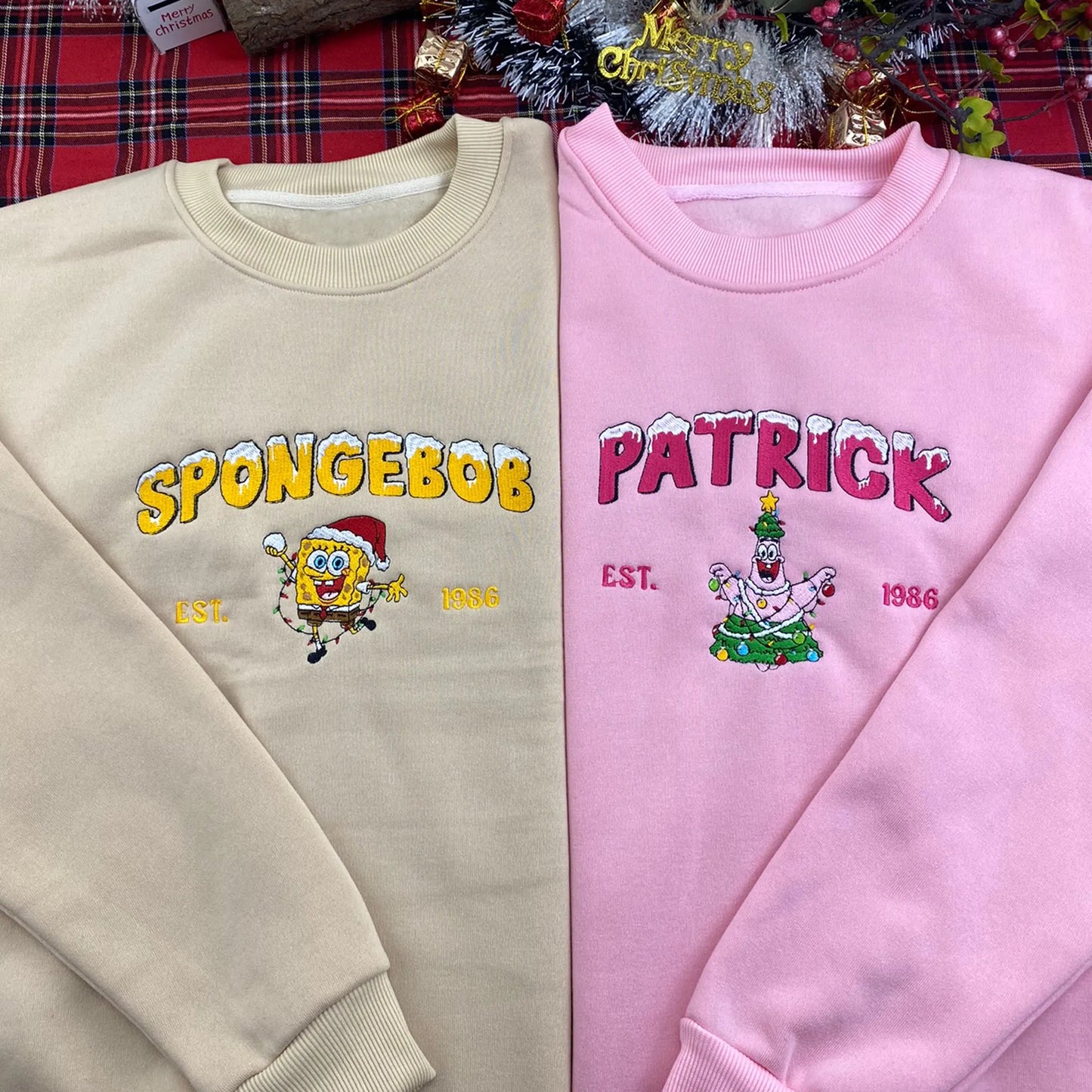 Festive Vibes Only – Premium Embroidered Sweatshirt