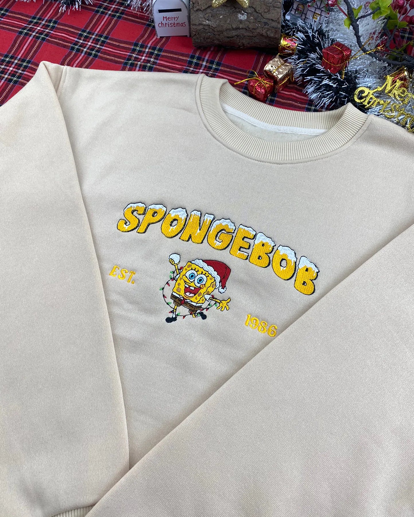 Festive Vibes Only – Premium Embroidered Sweatshirt