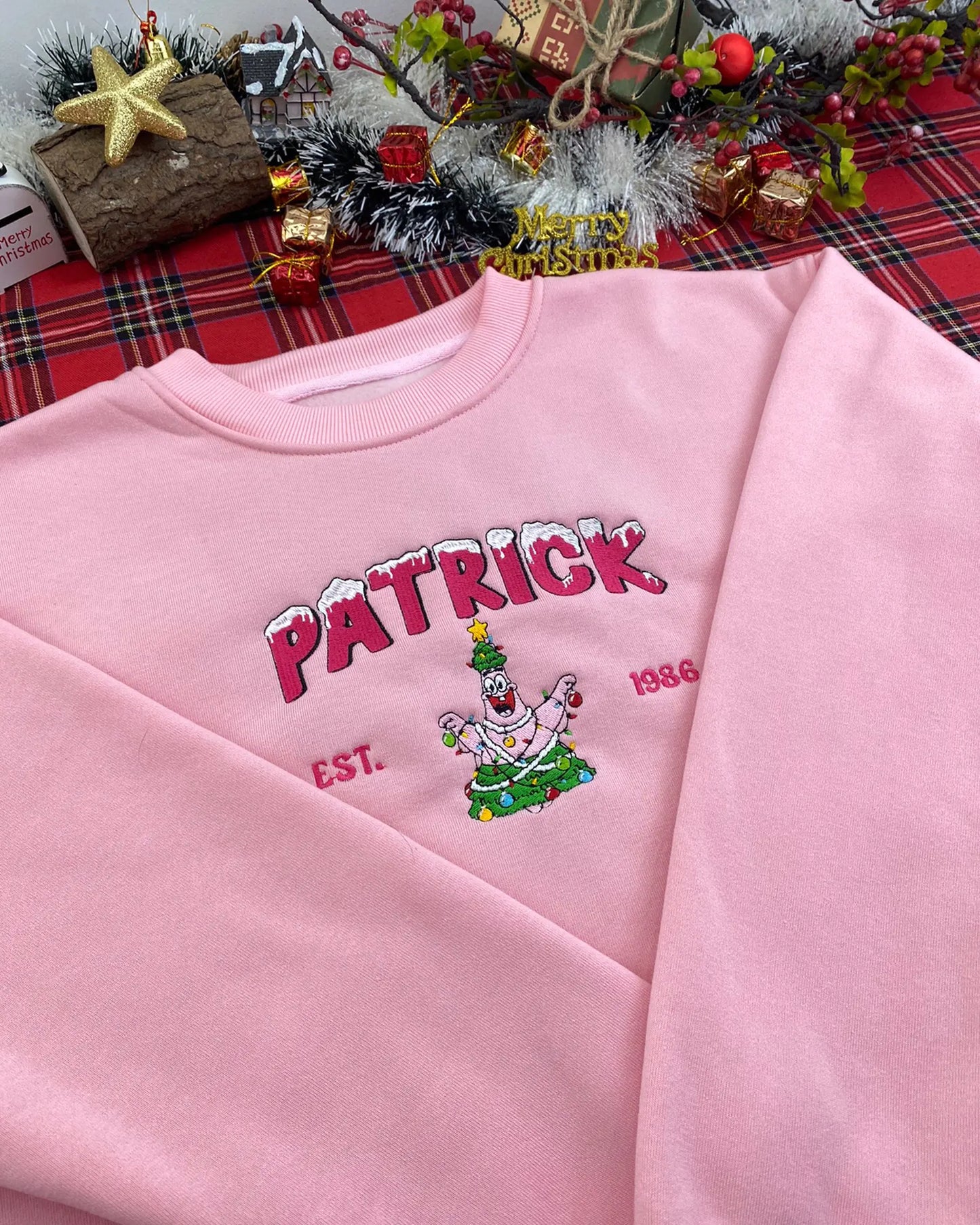 Festive Vibes Only – Premium Embroidered Sweatshirt