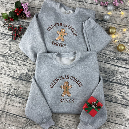 Embroidered Christmas Cookie Sweatshirt