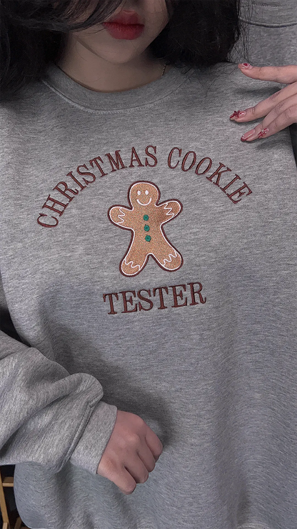 Embroidered Christmas Cookie Sweatshirt