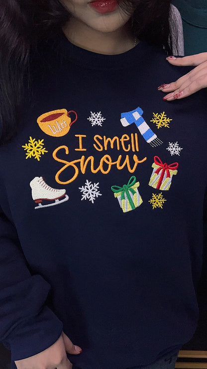 I Smell Snow Embroidered Sweatshirt