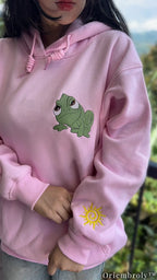 Golden Sun Varsity Embroidered Sweatshirt | Fairytale Cottagecore Fleece Crewneck