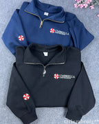 Resident Evil Umbrella Corporation Embroidered Quarter Zip Pullover – Gamer Sweatshirt