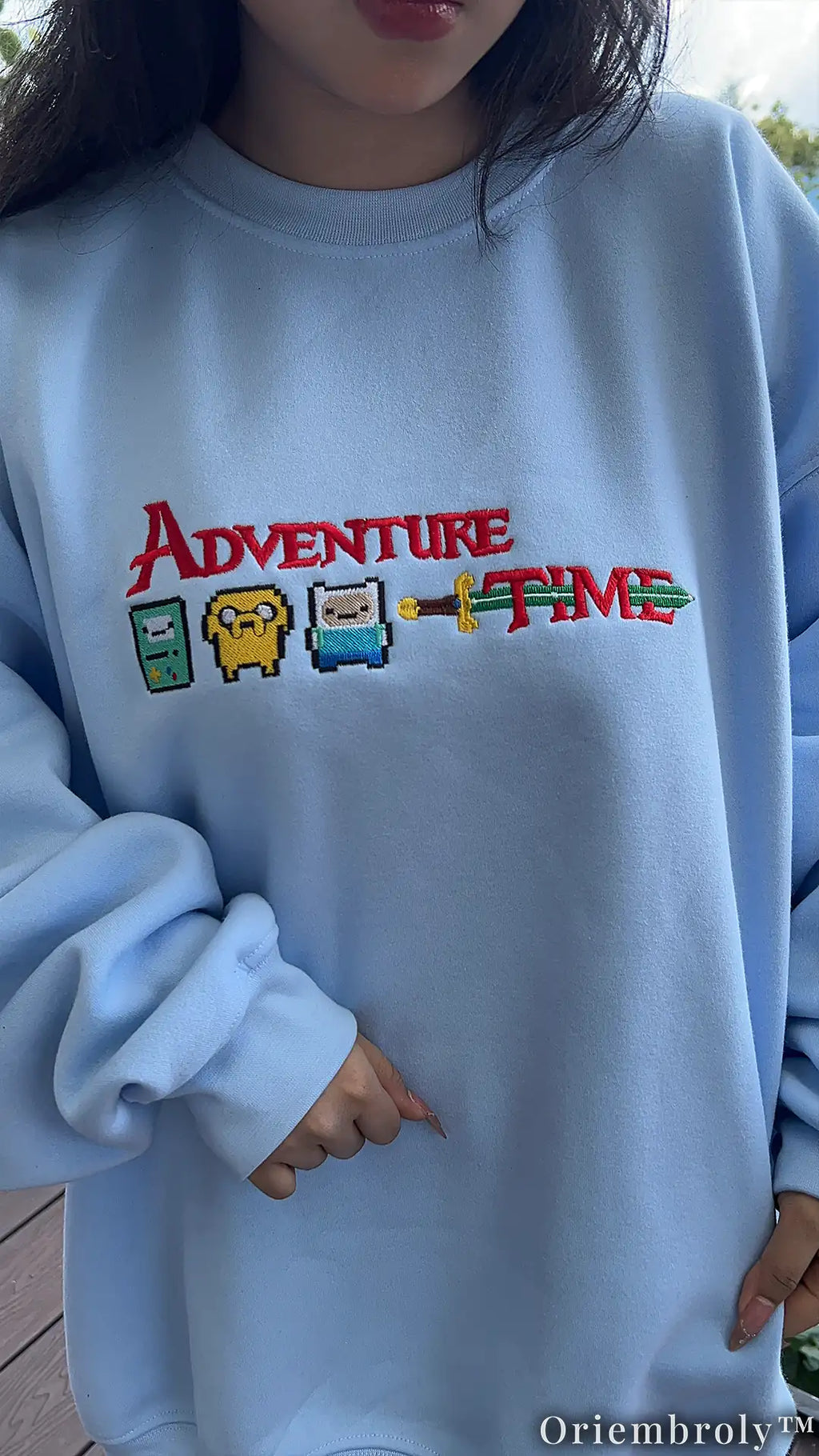 Fantasy Adventure Embroidered Hoodie | Whimsical Cartoon Fleece Hoodie