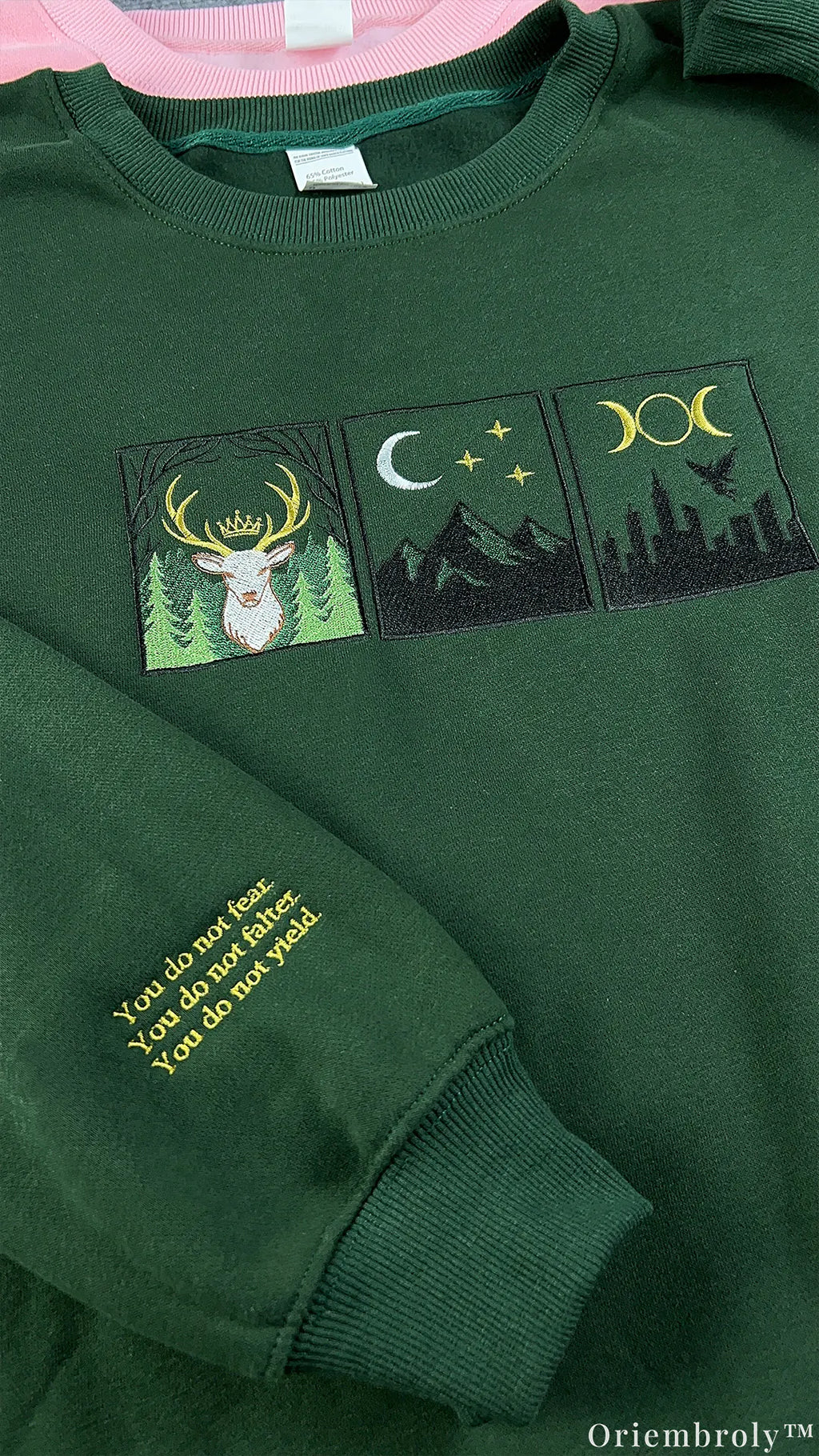 Stag Mountain Celestial Triptych Embroidered Sweatshirt