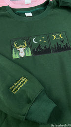 Stag Mountain Celestial Triptych Embroidered Sweatshirt