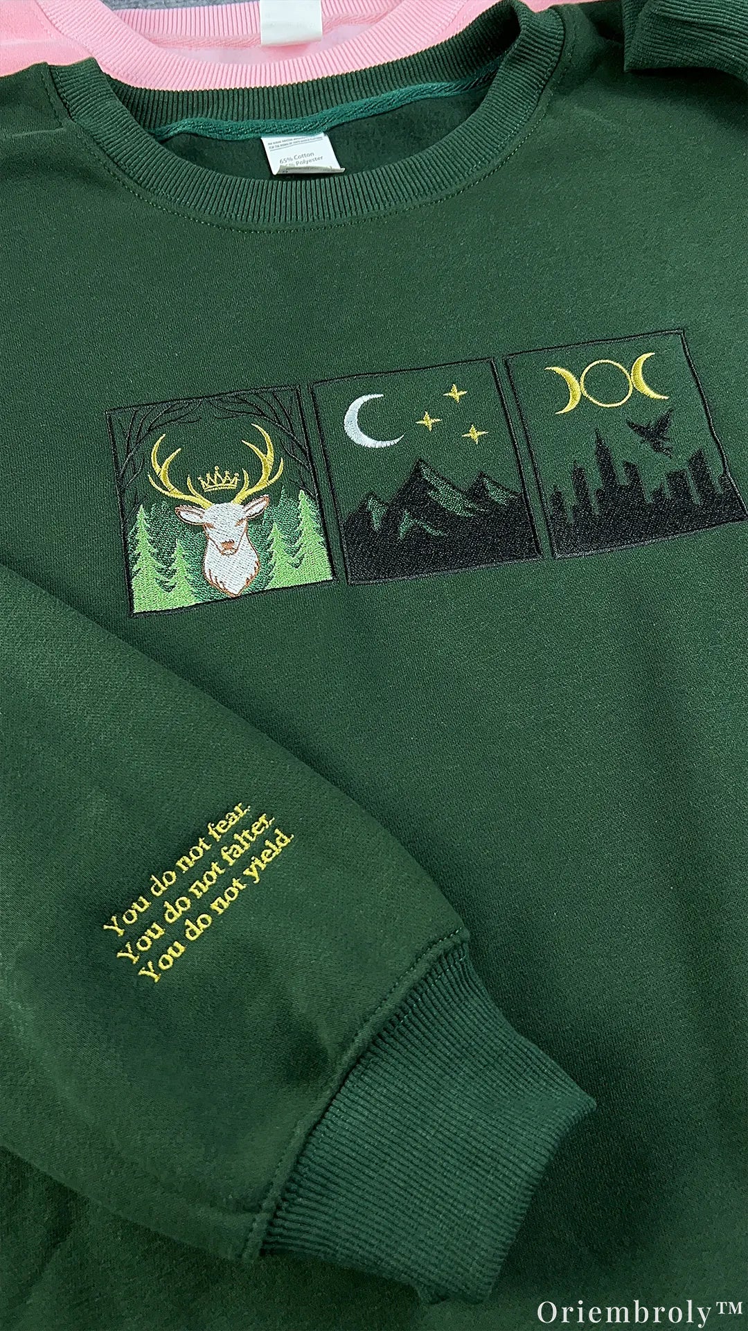 Stag Mountain Celestial Triptych Embroidered Sweatshirt