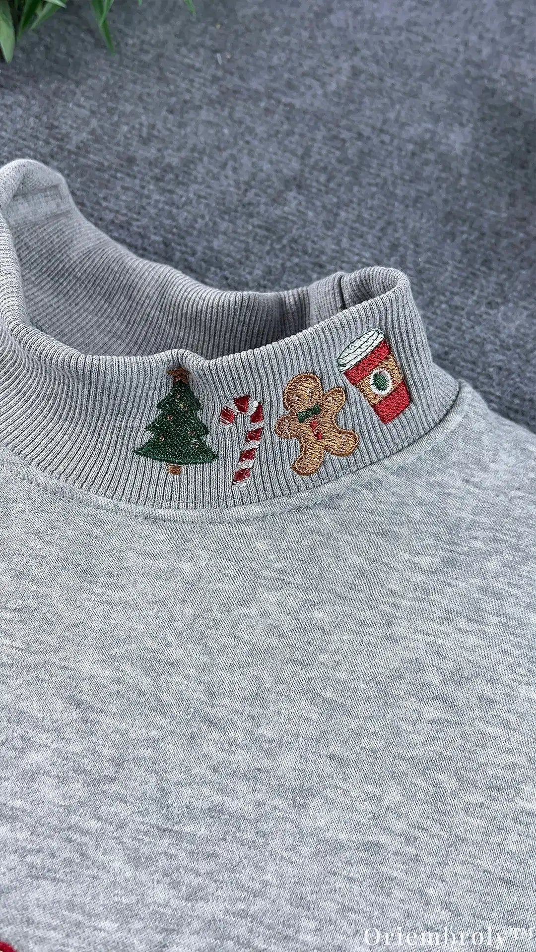 Merry Candy Cane Striped Holiday Mock-Neck Sweatshirt