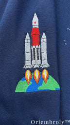 NASA Artemis II Embroidered Sweatshirt – Vintage Space Crewneck Pullover